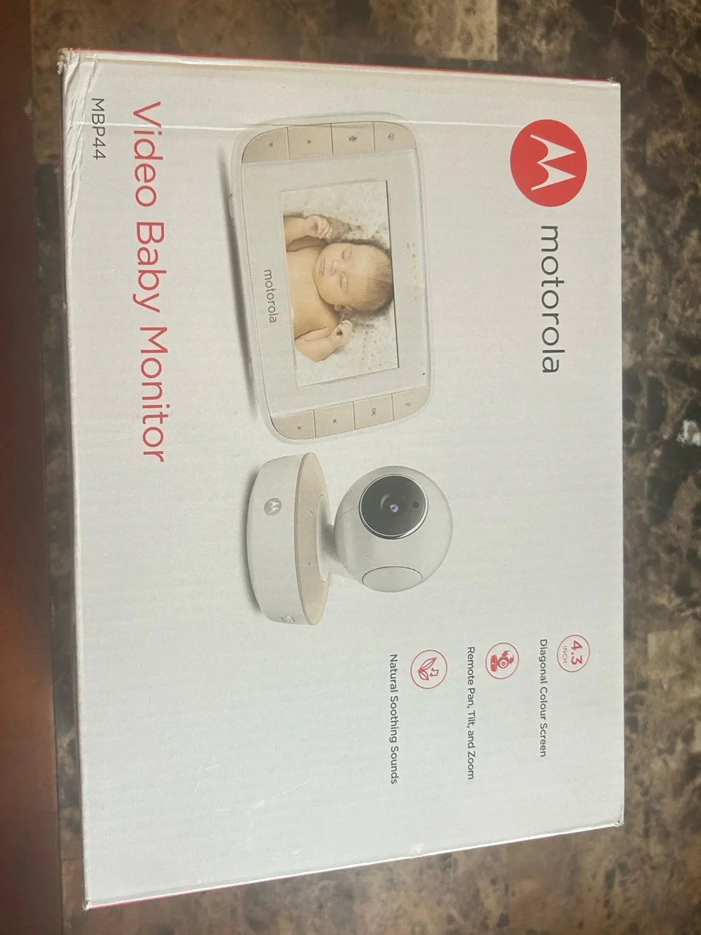 Motorola White Video Baby Monitor with Beige Accents